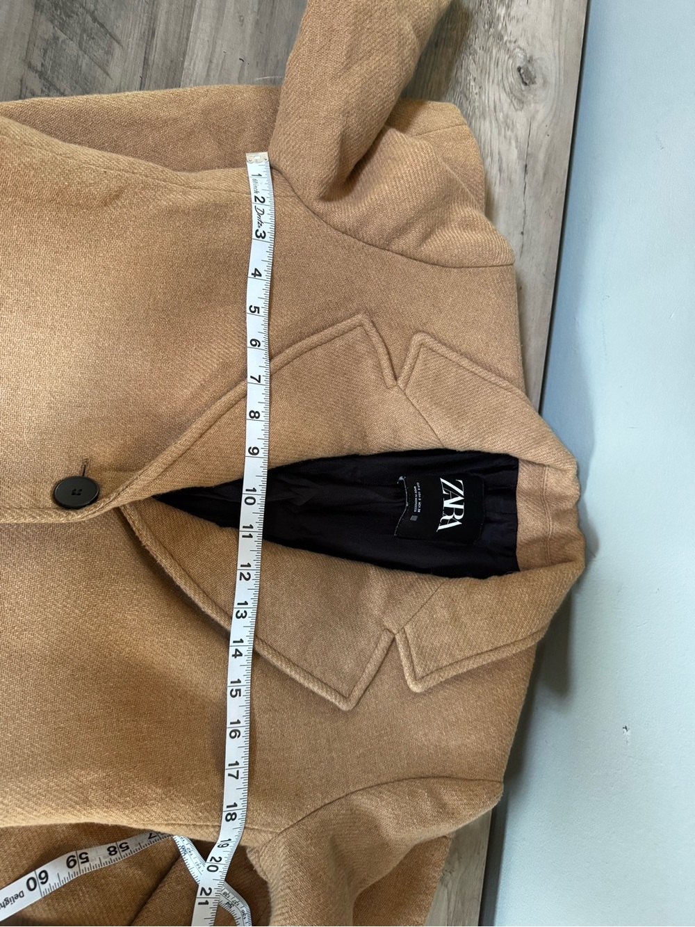 Zara Camel Single-Breasted Tailored Coat - Picture 5 of 7